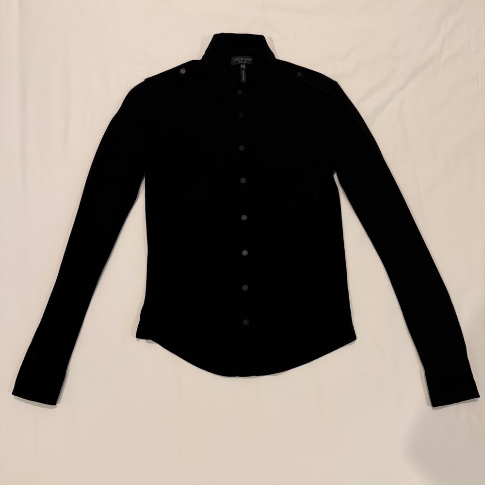 Rag & Bone Black Long Sleeve Button-Up Shirt